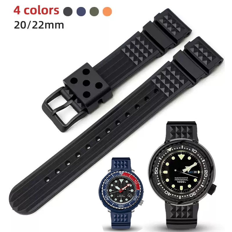 Seiko Watch Prospex - ยางนุ่มวาฟเฟิลสายนาฬิกา 20 มม.22 มม.สําหรับ Seiko Skx007