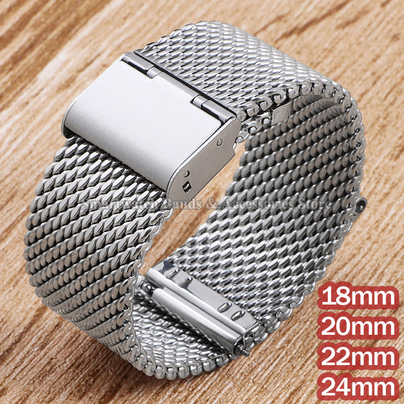 Mesh Strap Metal - 1.0 Milanese ตาข่ายเหล็ก 18 มม.20 มม.22