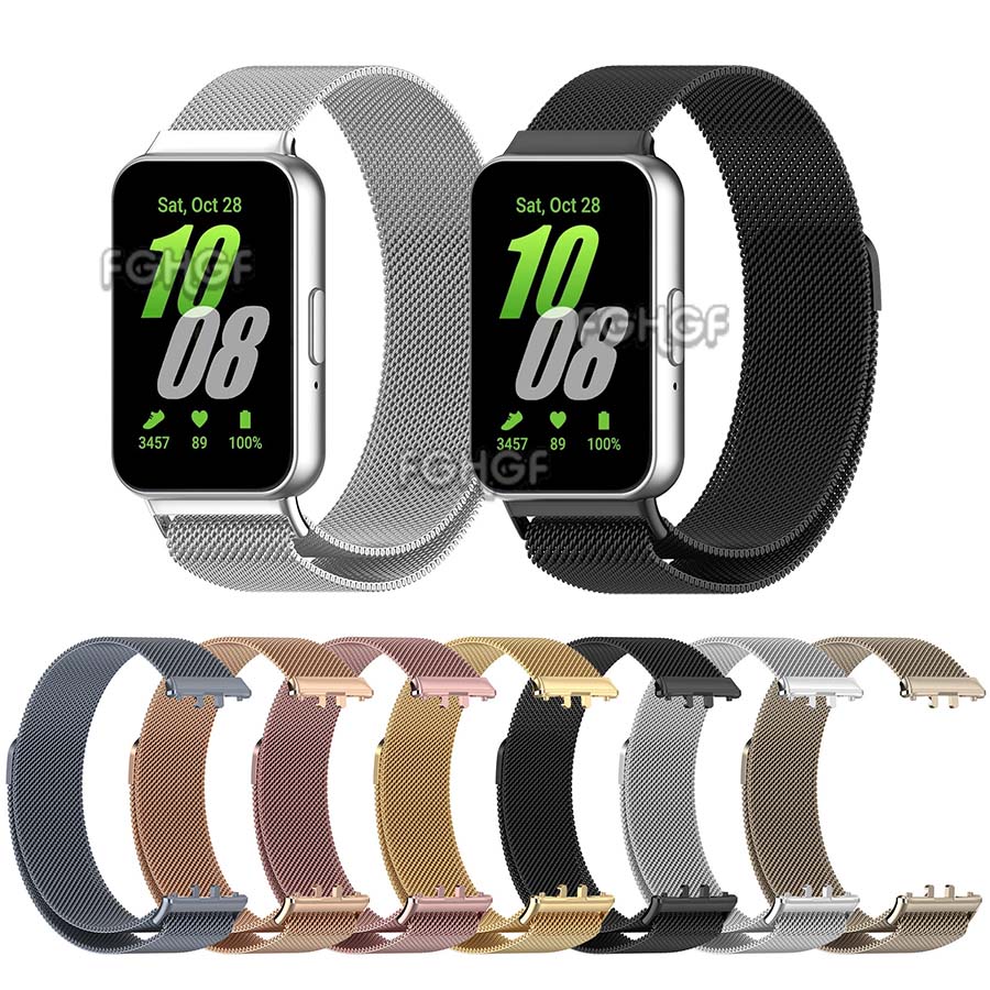 Milanese Loop Magnetic - สายรัดแม่เหล็กสำหรับ Samsung Galaxy Fit 3สายรัดข้อมือสแตนเลสแบบมิลานสำหรับ Samsung