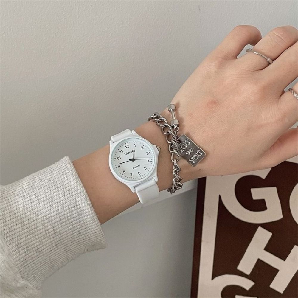 Canvas Strap Watch - นาฬิกาข้อมือสายซิลิโคนคุณภาพสูง นาฬิกาควอตซ์หลากสีแบบลำลอง ปรับได้ เหมาะสำหรับนักเรียน นาฬิกาควอตซ์ นาฬิกาข้อมือควอตซ์