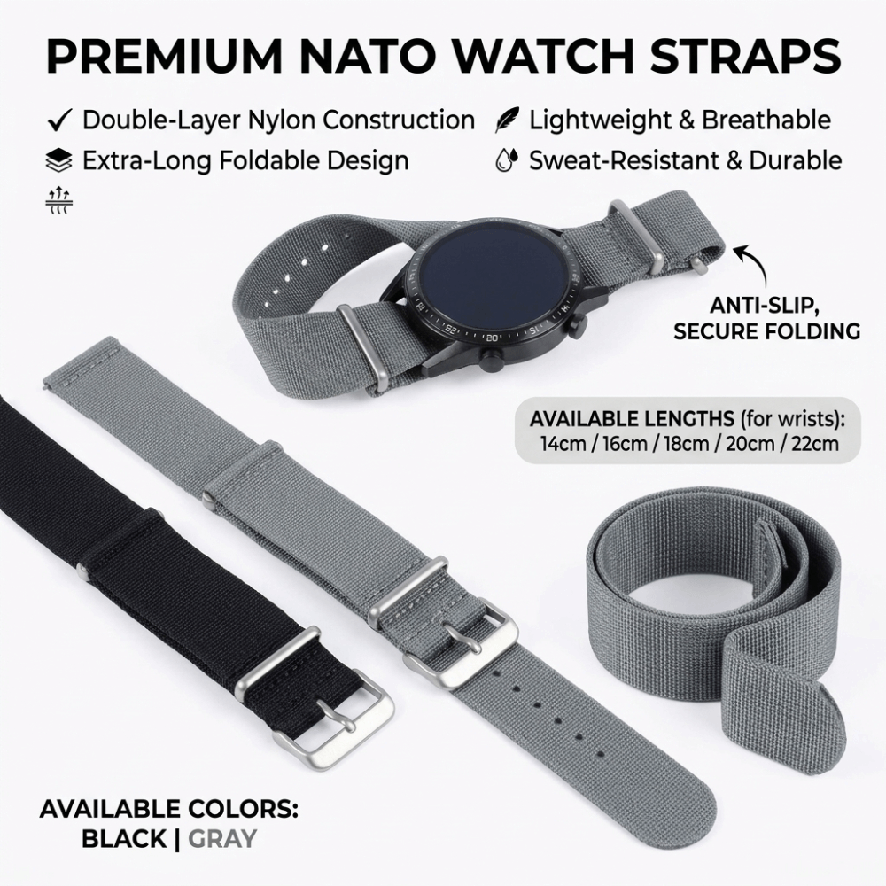 14/16/18/20/22 มม.สายนาฬิกา NA - Nato Strap Nylon บทวิจารณ์และราคา