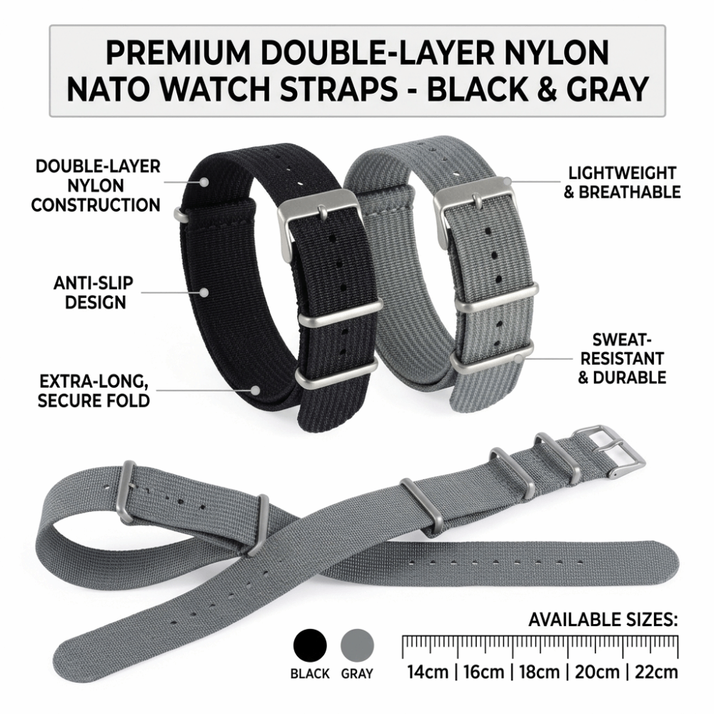 14/16/18/20/22 มม.สายนาฬิกา NA - Nato Strap Nylon บทวิจารณ์และราคา