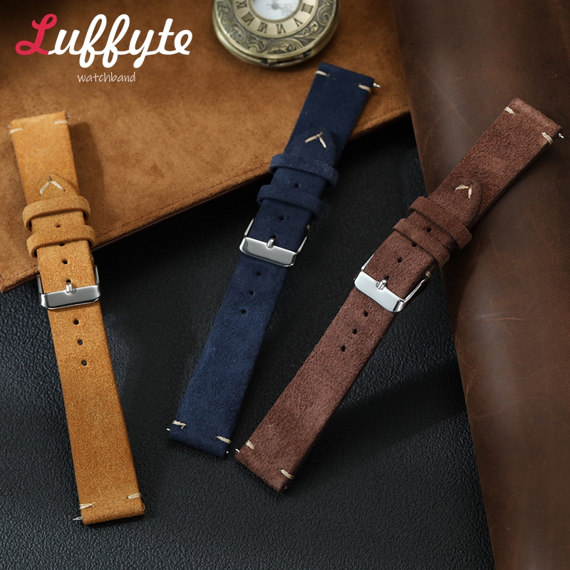 สายนาฬิกาหนังกลับวินเทจ ขนาด 1 - Suede Strap Watch บทวิจารณ์และราคา