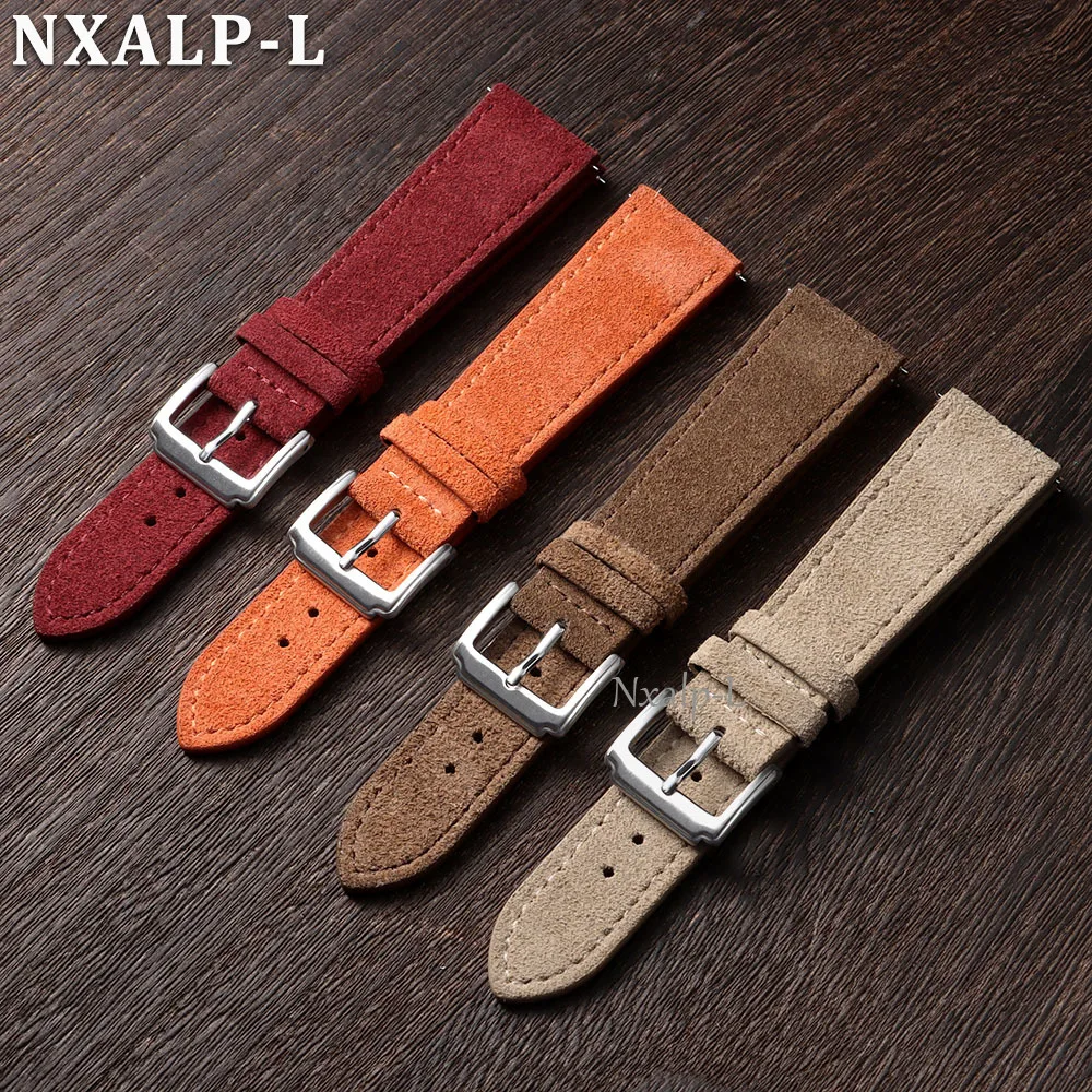 สายนาฬิกาหนังวัวแท้แบบทนทาน ขน - Suede Strap Watch บทวิจารณ์และราคา