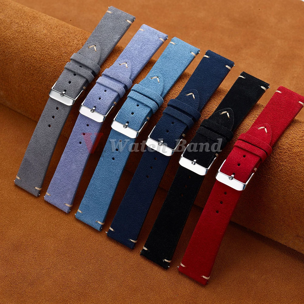 14mm 16mm 18mm สายรัดข้อมือ QU - Suede Strap Watch บทวิจารณ์และราคา