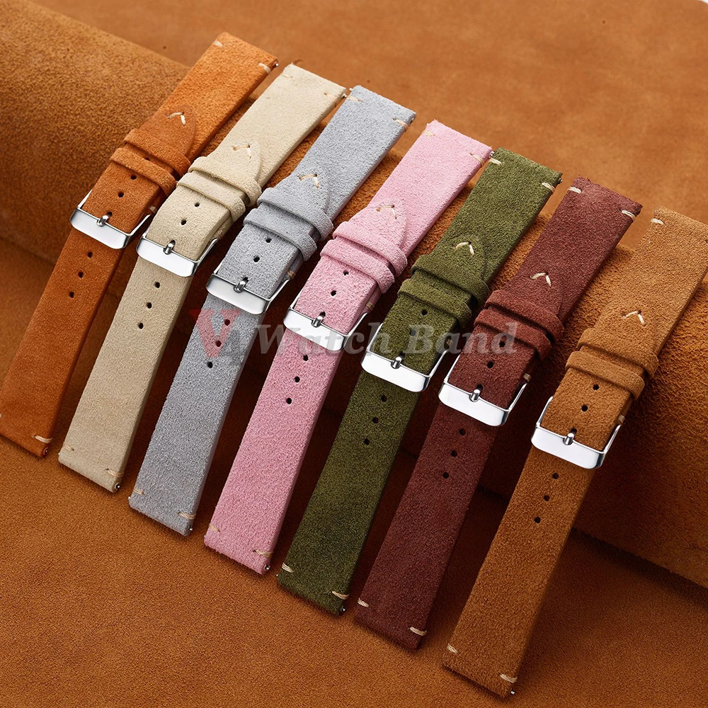 14mm 16mm 18mm สายรัดข้อมือ QU - Suede Strap Watch บทวิจารณ์และราคา