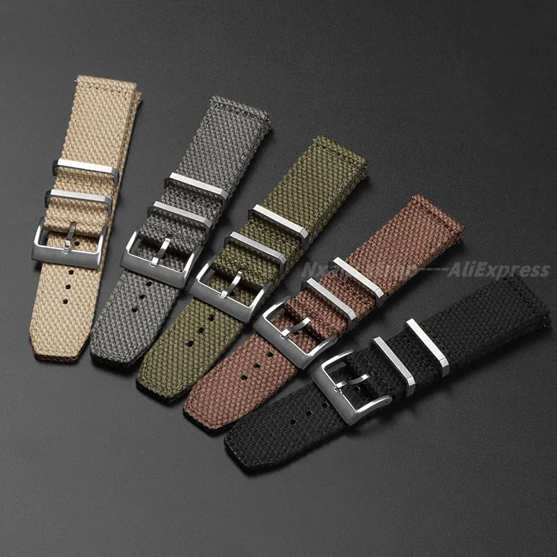 20 มม.22 มม.ผ้าฝ้ายไนลอนสายนาฬ - Nato Strap Nylon บทวิจารณ์และราคา