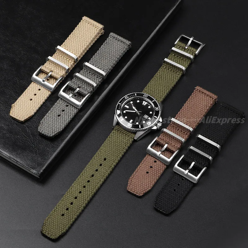 20 มม.22 มม.ผ้าฝ้ายไนลอนสายนาฬ - Nato Strap Nylon บทวิจารณ์และราคา