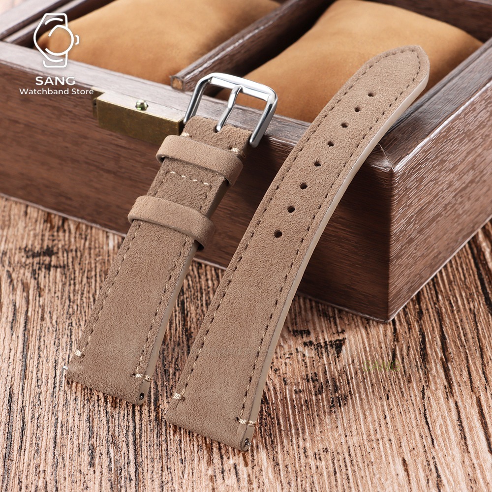 สายนาฬิกาหนังวัวแท้แบบวินเทจ ข - Suede Strap Watch บทวิจารณ์และราคา