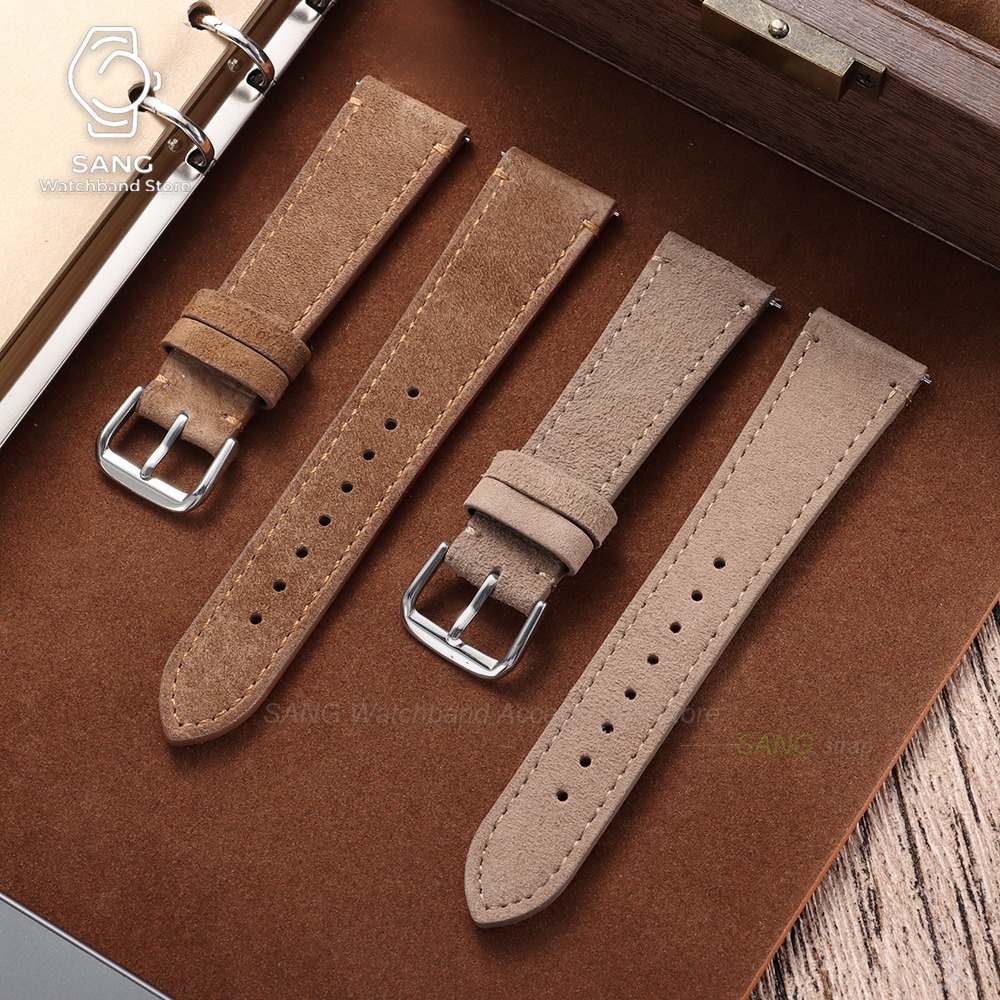 สายนาฬิกาหนังวัวแท้แบบวินเทจ ข - Suede Strap Watch บทวิจารณ์และราคา
